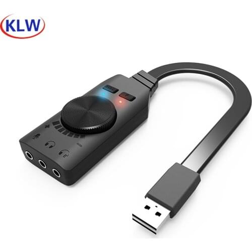 GS3 Virtual 7.1 Channel USB Sound Card Converter Adapter External Volume Adjustable For Windows/Mac/Linux Game Headphone
