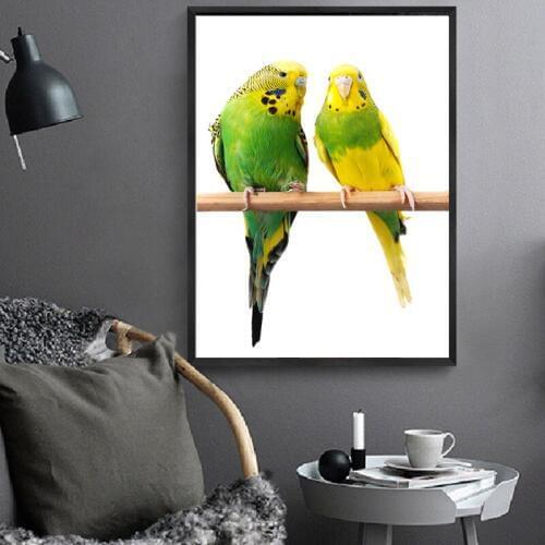 Parrot Bird on Branches Wood Landscape Oil Painting on Canvas Poster Print Wall Picture For Living Room home Decor Cuadros