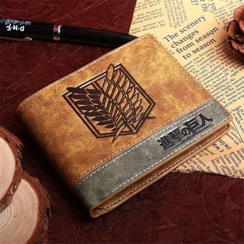 Woman/Man Wallet new Fashion Cartoon Anime Student Purse Chopper/Totoro/Conan Edgar/Attack on Titan Cool brown Billfold