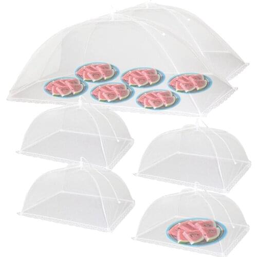 Mesh Food Cover Set,2 Jumbo(44X20Inch)& 4 Large(17X17Inch) -Up Food Tents/Food Covers,Reusable/Collapsible