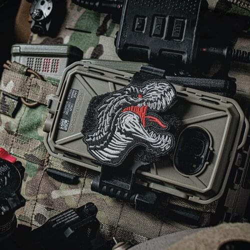 Tyrannosaurus Angry Roar Embroidery Patches Tactical Helmet Animal Stripes Badges Stickers Appliques For Clothing Jeans Decor