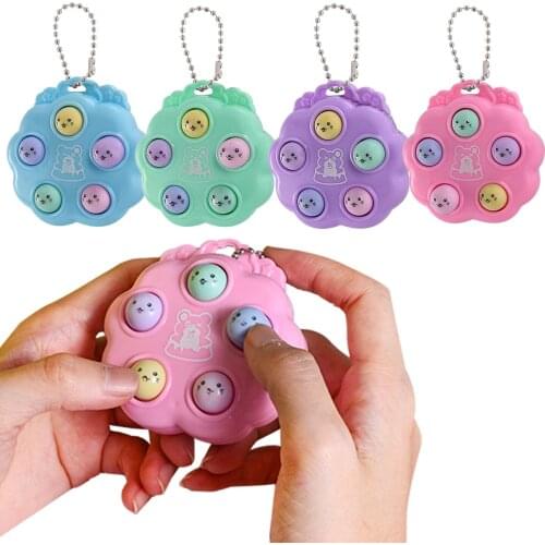 NEW kawaii fidget toys whack a mole keychain Simple Dimple fidget board portable antistress decompression toys for children