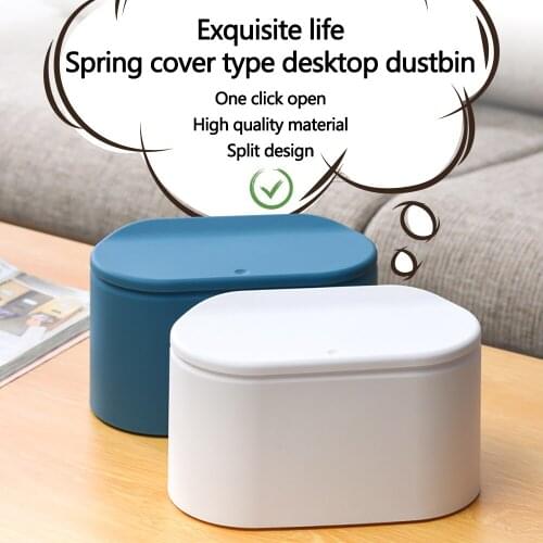 New Mini Desktop Bucket Garbage Durable Removable Trash Can Lazy Living Room Bedroom Office Coffee Table Garbage Storage Tube