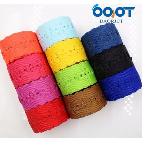 OOOT BAORJCT 177037 hot sale 28mm hollow Flowers solid Grosgrain Ribbon, DIY handmade materials,Clothing accessories