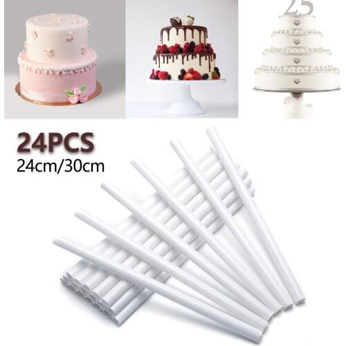24pcs 24/30cm Plastic Cake Sticks Making Tools Cake Pops Sticks Cake Dowel Rods Lollipop Cake Holder Decorate Kitchen Tool