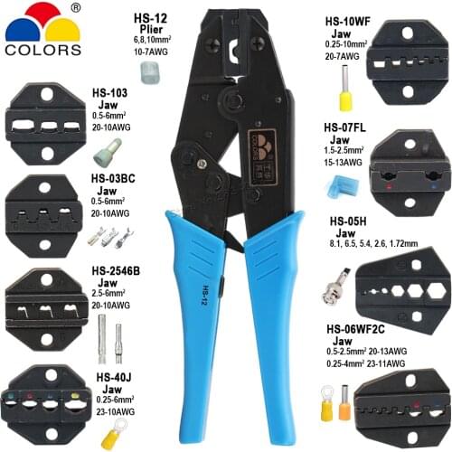 HS-12 Crimping Plier 6 8 10mm2 Oval Aluminum Sleeve Terminals 8 Aluminum Buckle Cable Joint Clamp Pliers 10-7AWG Jaw Crimp Tools