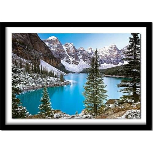 Full square diamond 5D DIY diamond embroidery Mountain Lake landscape diamond painting Cross Stitch Rhinestone