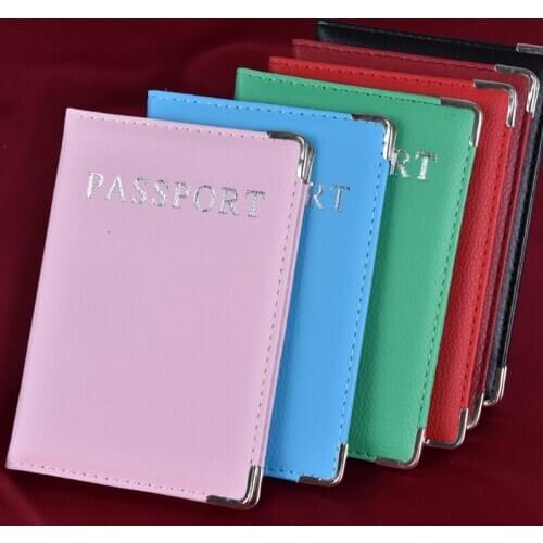 Casual PU Leather Passport Covers Travel ID Card Passport Holder Wallet Case