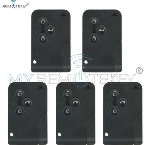 5pcs Smart key card for Renault Megane 2 Scenic 2 Grand Scenic 2 2003 2004 2005 2006 2007 2008 433mhz PCF7947 3 button remtekey