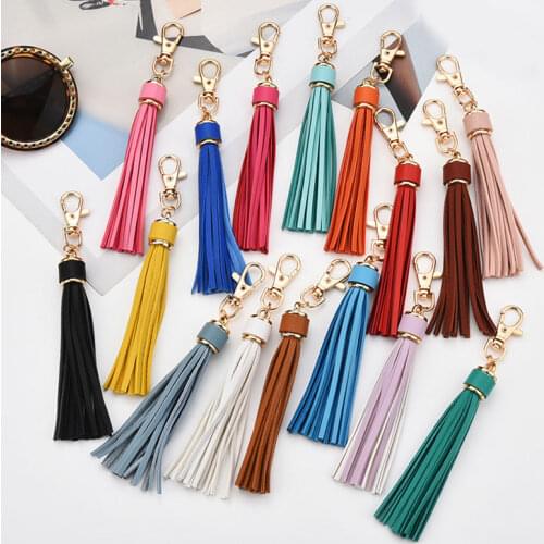 Women Cute Tassel Hanging Pendant Fashion Bags Tassel Accessories Pu Leather Tassels Car Keyring Ornaments Keychain Trinket