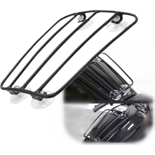 1PC Motorcycle Front Fuel Tank Cover Luggage Rack Cargo Shelf Bracket With Strong Suction Cups Black Universal Cafe Racer