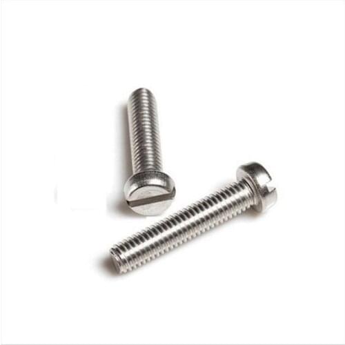 100pcs/lot DIN84 Stainless steel 304 cheese head slotted screw grooving screws M1 M1.2 M1.4 M1.6 M2 M2.5 M3
