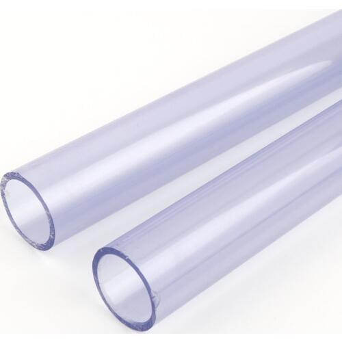 2pcs/lot Outer Dia 32mm PVC Pipe 50cm Length Aquarium Fish Tank Transparent Hard UPVC Tube Garden Water Tank Pet Equipment