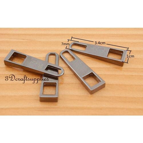 #5 zipper pull zinc zipper puller Standard style gunmetal 3.4cm x 1cm i78