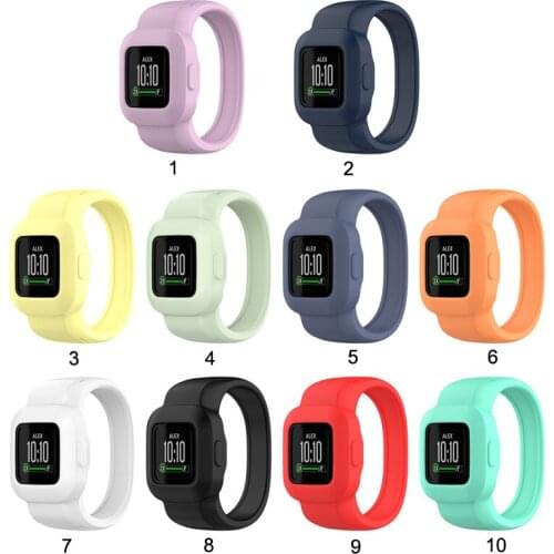 50pcs Solid color Wristband Silicone No Buckle Watch Band Strap Watchband Sports Replacement for Garmin Vivofit JR.3 L S size