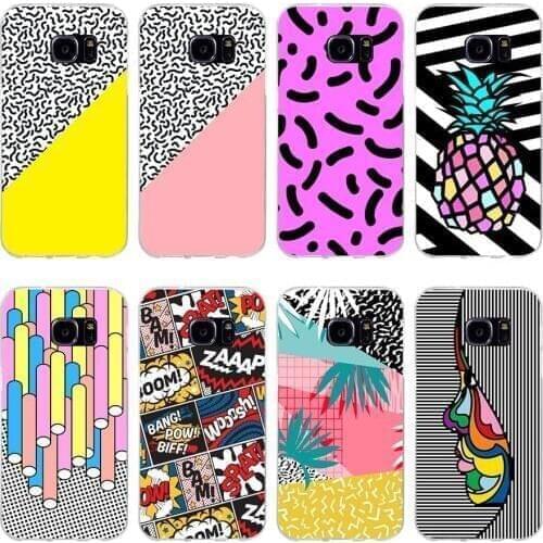 57H pop art pattern Soft TPU Silicone Cover Case for samsung Galaxy s6 s6 s7 edge s8 s9 plus case