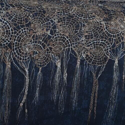 Abstract net pattern pure silk Double Georgette fabric,16momme,gray and navy,sewing for shirt,dress,skirt,craft by the yard