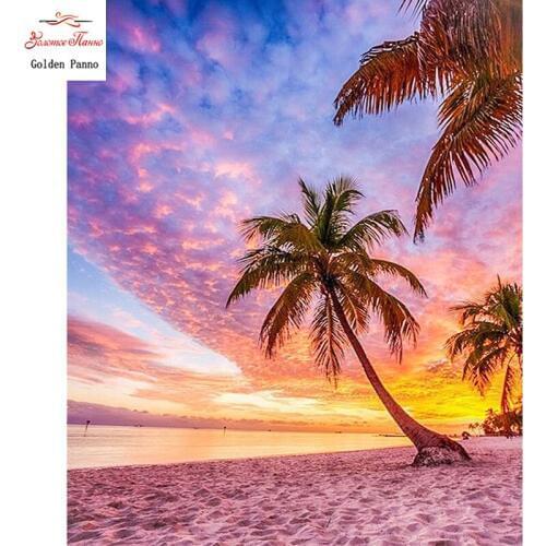 5D DIY Diamond Embroidery Sandy beach Landscape Cross Stitch Full Square / Round Diamond diamond painting rhinestone gift