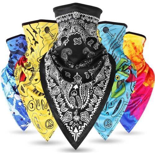 Bboy Triangle Scarf Printing Riding Half Face Mask Bike Windproof Balaclavas Breathable Paisley Bandana Snowboard Rapper Scarves