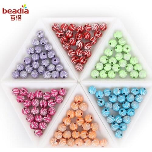 8mm Screw Shiny Acrylic Round Ball Spacer Loose Beads For DIY Fashion Jewelry Earring Bracelet Necklace Handmaking 100pcs/lot