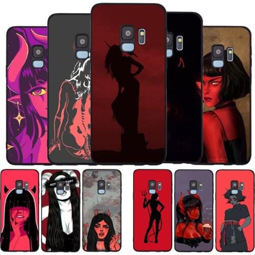 Devil woman Black TPU Silicone Soft Phone Case For Samsung Galaxy S20 S10 S9 S8 Plus Lite NOTE 10 9 8 S7 EDGE