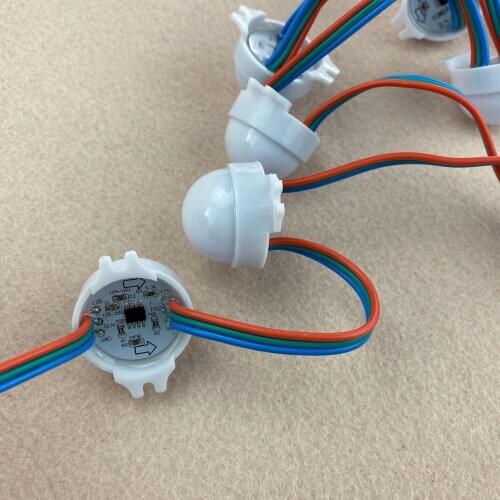 30mm diameter;IP68;12V;WS2811;addressable led smart module;0.72W;RGB full color;milky cover