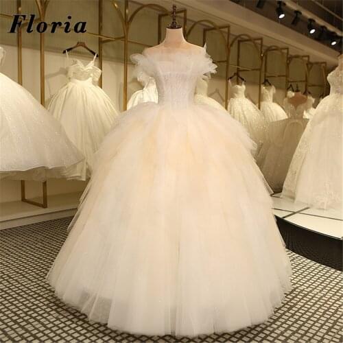 Dubai Couture Ball Gown Wedding Dresses Saudi Arabia Beaded Bride Dress Customized 2021 Vestido De Festa Crystals Bridal Gowns