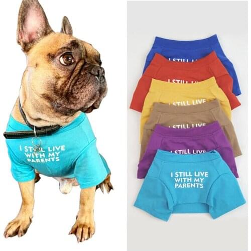 Letters Printed French Bulldog T-shirt Cotton Dog Shirt Breathable Pet Apparel Puppy Sweatshirt Pibull Clothes for Small Dogs XL