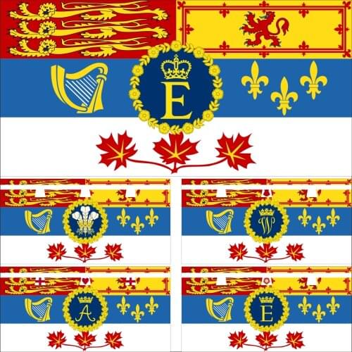 Canada History Ensign Flag 3X5ft 90X150cm 100D Polyester Quebec And British 60x90cm 21x14cm Banner