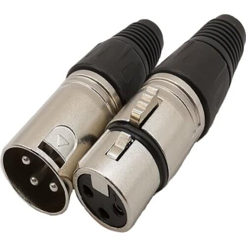 2PCS Male Female 3Pin XLR Microphone Audio Cable Plug Connectors Cannon Cable Terminals for MIC Soldering Type Adapter