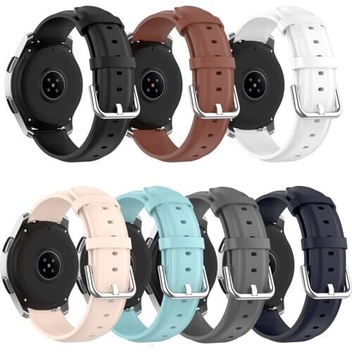 22mm Round Tail Leather Strap for Samsung Galaxy watch 3 45mm Wristwatch Band Strap for Galaxy watch 46mm/gear S3