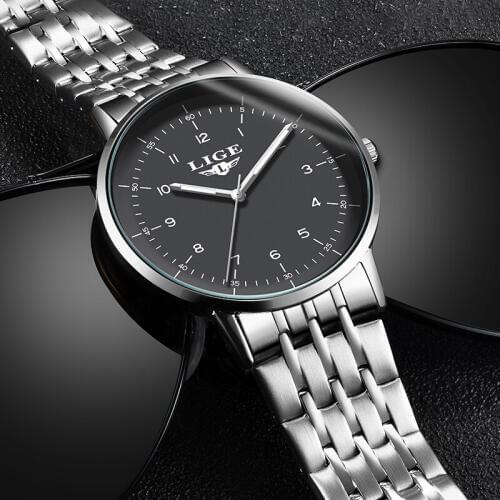 Men Watch LIGE Waterproof Quartz Business Mens Watches Top Brand Luxury Clock Casual Military Sport Watch Relogio Masculino+BOX