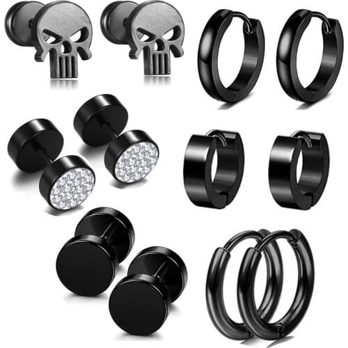 12pcs/Set (6pairs) 16G Surgical Steel Faux Fake Ear Plugs Flesh & Tunnel Taper Stretcher Barbell Piercing Jewelry