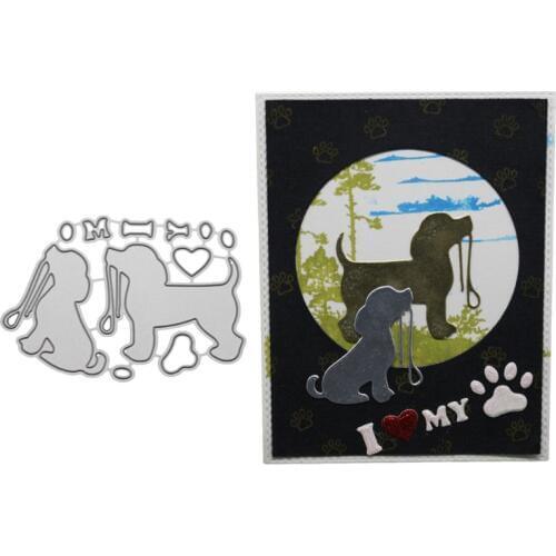 Cute Dog Metal Cutting Dies Stencil DIY Scrapbooking Album Stamp Paper Card Embossing Craft Decor