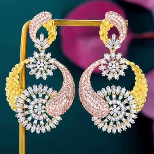 Missvikki Luxury Gorgeous Charm Round Dangle Earrings For Women Girl Daily Fashion Gift Bridal Wedding Earrings Trendy CZJewelry