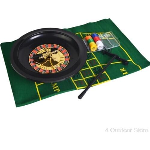 10 inch Roulette Game Set Casino Roulette with Table Cloth Poker Chips for Bar KTV Party Borad Game S25 20 Dropshipping