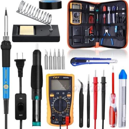 Electric soldering iron set 220V/110V multimeter Luotie combination kit 60W adjustable temperature welding gun kit