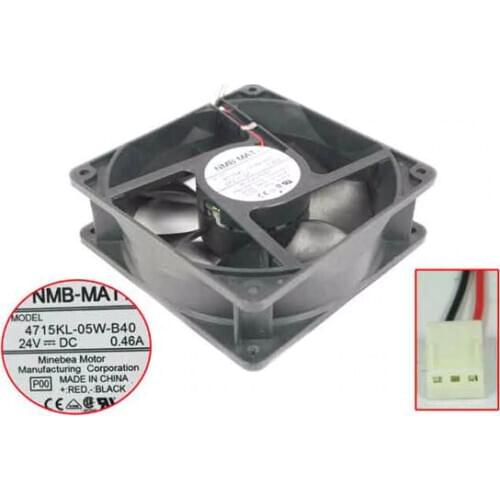NMB-MAT 4715KL-05W-B40 P00 DC 24V 0.46A 120x120x38mm 2-wire Server Cooling Fan