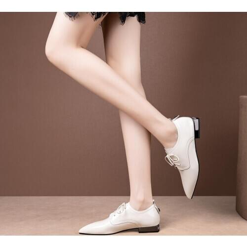 2020 new spring and autumn fashion soft sole shoes women leather low-heel all-match small leather shoes X298