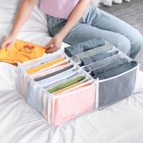 Household Clothes Storage Drawer Creative Pants Compartment Organizer Box Folding Cabinet Reticulation Spacer Layer Container