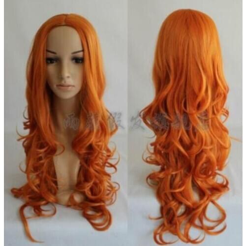 Wig Death/matsumoto rangiku Fashion long orange Curly Cosplay Wig