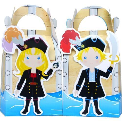 Pirate Favor Box Candy Box Gift Box Cupcake Box Kids Birthday Party Supplies Decoration Event Party Supplies