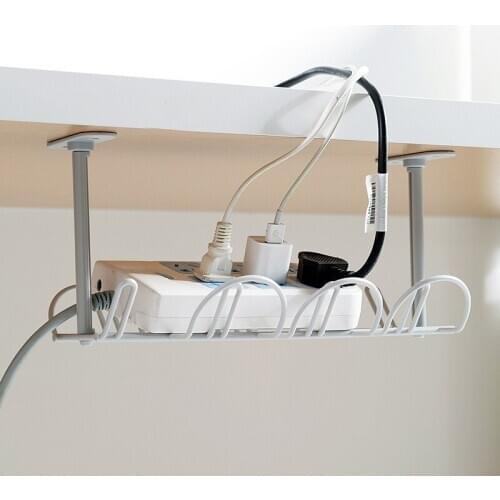 Plastic Socket Storage Rack Router Container Home Office Table Bottom USB Charging Cable Shelf