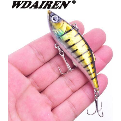 1Pcs Winter Fishing lures 7.5cm 9.5g 3D Eyes VIB Fishing Bait Artificial Hard bait Wobblers Bass Lure Crankbait Fishing tackle