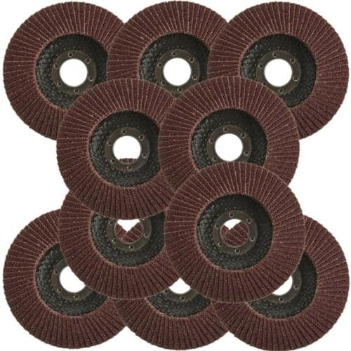 10Pcs/Set Professional Flap Discs 115mm 4.5 Inch Sanding Discs 40 Grit Grinding Wheels Blades For Angle Grinder Polishing Wheel