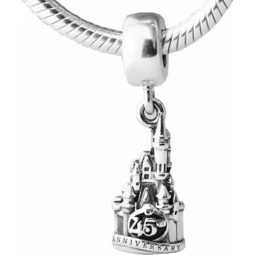 Cinderella Castle 45th Anniversary Silver Beads For Jewelry Making Fits European Bracelets Sterling Silver Jewelry Woman DIY