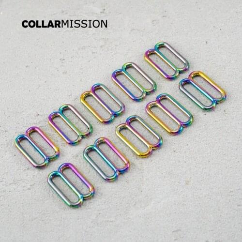 DIY dog collar For 30mm adjustable buckle loop for bag cat dog leash backpacks accessory rainbow BZK30CH