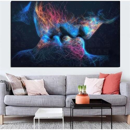 Modern Abstract kiss Line Poster and Prints Canvas Poster Decor Cuadros Wall Picture Canvas Posters For Living Room Wall Decor
