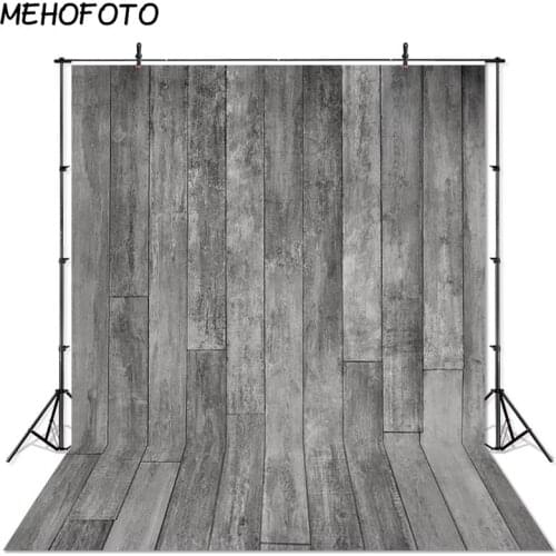 MEHOFOTO Dark Gray Rustic Wood Portrait Photography Backdrops Gray Wooden Floor Photo Studio Backdrop Photobooth Background Prop