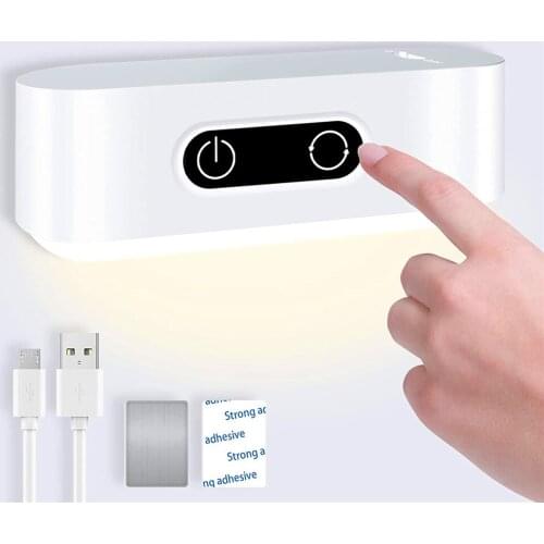 Tokili Touch Night Light 5 Colors Brightness Dimmable USB Plug/Rechargeable/Motion Sensor for Wardrobe Cabinet Mirror Kitchen